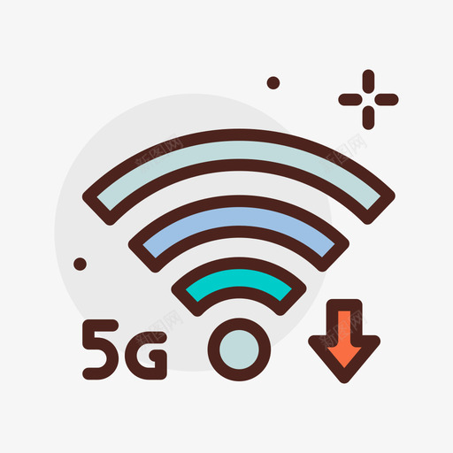 Wifi信号5g2线性彩色svg_新图网 https://ixintu.com Wifi 信号 5g 线性 彩色