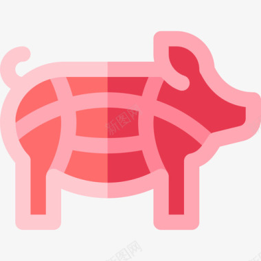 猪肉屠夫33扁平图标