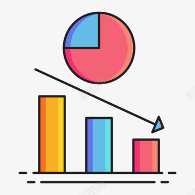 低绩效营销机构2线性颜色图标