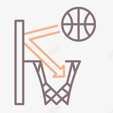 篮球圈篮球58线颜色图标