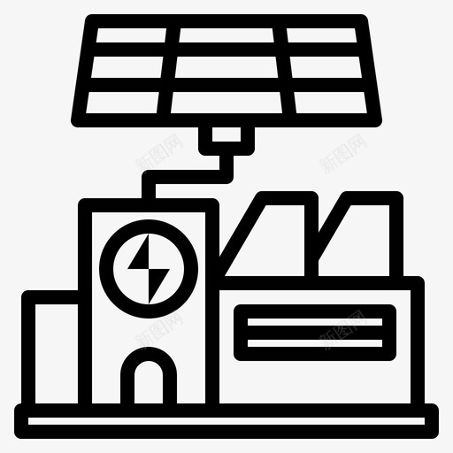 工厂太阳能1线性svg_新图网 https://ixintu.com 工厂 太阳能 线性