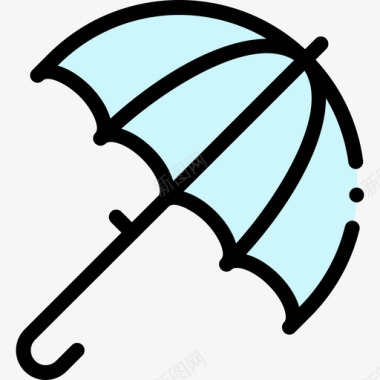 伞保护安全18线性颜色图标