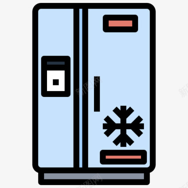 冰箱78号吧台线性颜色图标