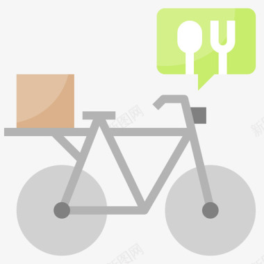 自行车送餐87扁平图标