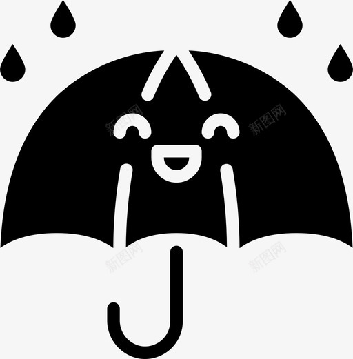 雨伞可爱的天气3填充svg_新图网 https://ixintu.com 雨伞 可爱 爱的 天气 填充