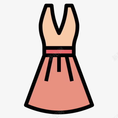 服装服装24线性颜色图标
