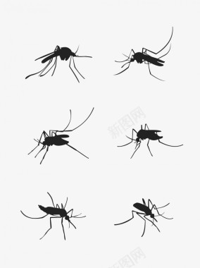 矢量蚊子剪影图标图标