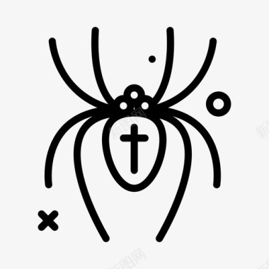 蜘蛛昆虫6线状图标