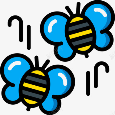 蜜蜂155春线形颜色图标