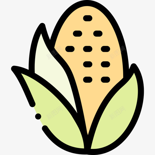 玉米食物和饮料过敏1线颜色svg_新图网 https://ixintu.com 玉米 食物 饮料 过敏 颜色