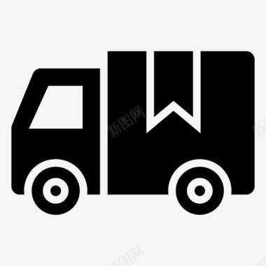 送货车运输送货货车运输货物图标