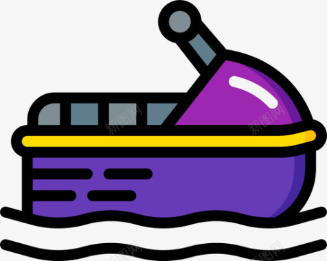 车辆船用8线型颜色图标