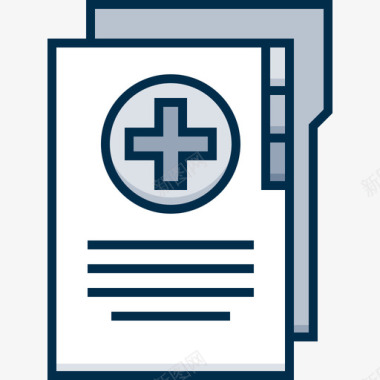 医疗报告文件和文件59线性颜色图标