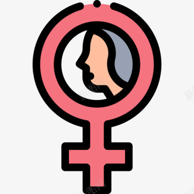 女性象征妇女节37线性颜色图标