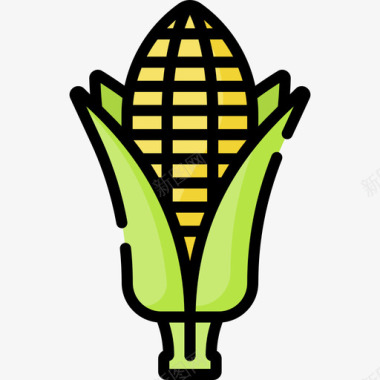 玉米营养19线性颜色图标