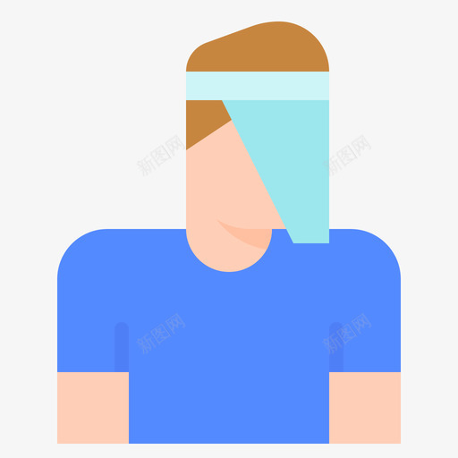 防护面罩新常态1扁平svg_新图网 https://ixintu.com 防护 面罩 新常态 常态 扁平