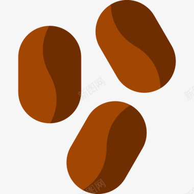 咖啡豆食物189扁平图标