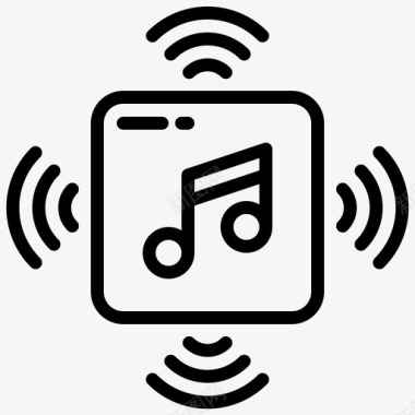 应用程序音乐应用程序1线性图标
