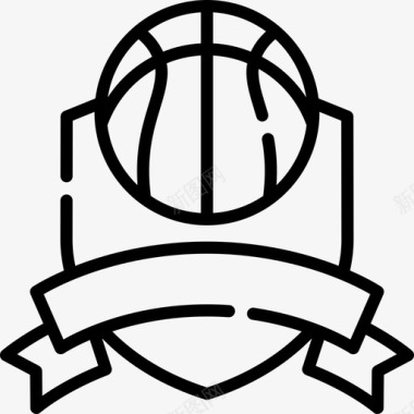 篮球奖励和徽章8直线型图标