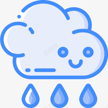 雨可爱的天气4蓝色图标