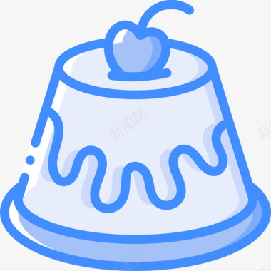 甜点糕点5蓝色图标