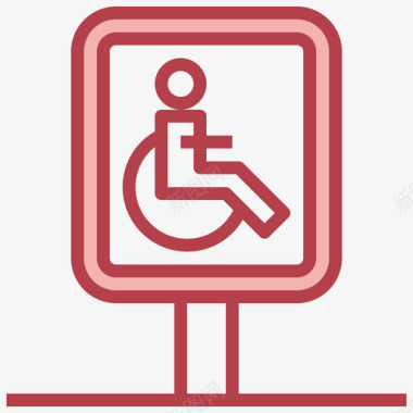 残疾停车位32红色图标
