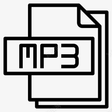 Mp3文件文件格式1线性图标