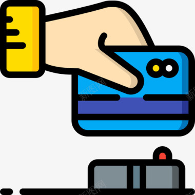 非接触式卡支付线性颜色图标