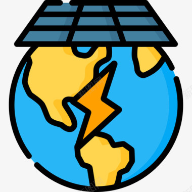 太阳能地球母亲节21线性颜色图标