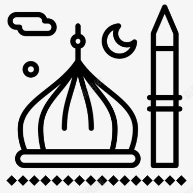 清真寺克雷森伊斯兰教图标