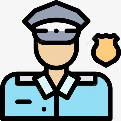 警察警察49线性颜色svg_新图网 https://ixintu.com 警察 线性 颜色