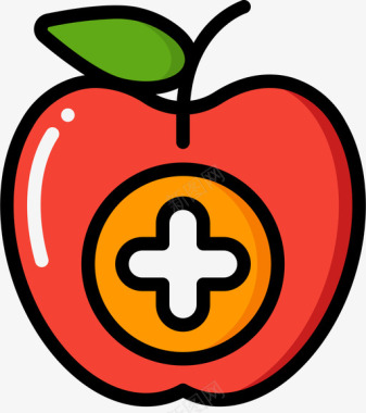 苹果减肥与健身2线性颜色图标