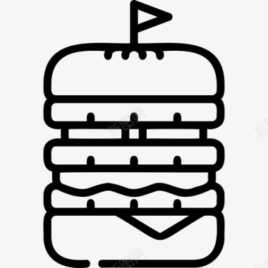 汉堡快餐121直系图标