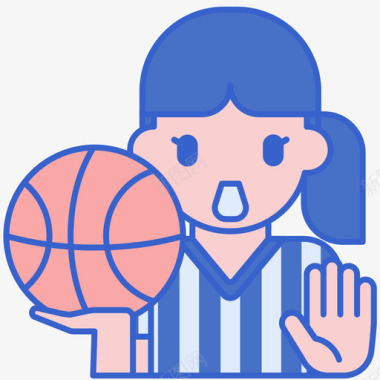 裁判员篮球59线条颜色图标