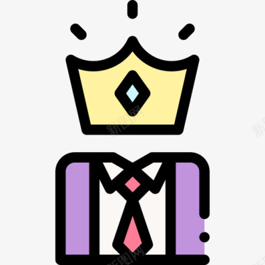 皇冠领导层55直线颜色图标