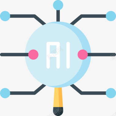 搜索人工智能126平坦图标