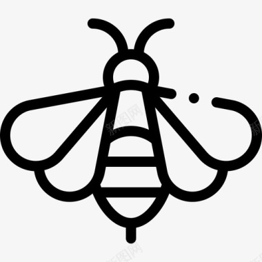 蜜蜂动物和自然公园线性图标
