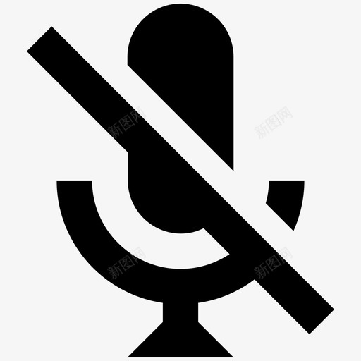 静音麦克风录制svg_新图网 https://ixintu.com 声音 静音 麦克风 录制 填充 图标