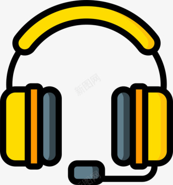 耳机竞技游戏1线性颜色图标