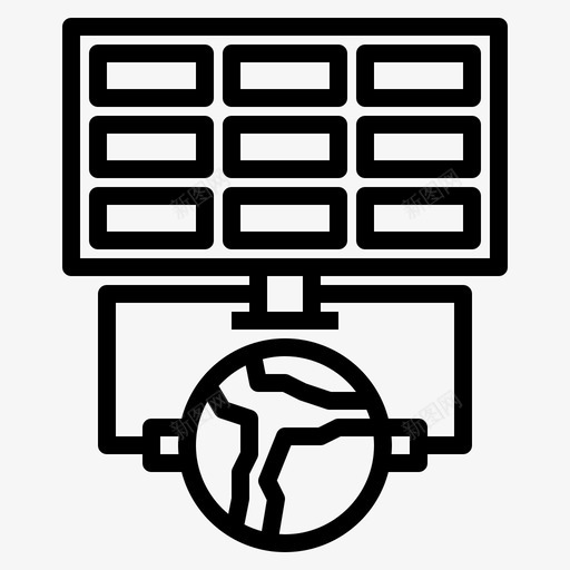 太阳能电池板太阳能1线性svg_新图网 https://ixintu.com 太阳能 电池板 线性