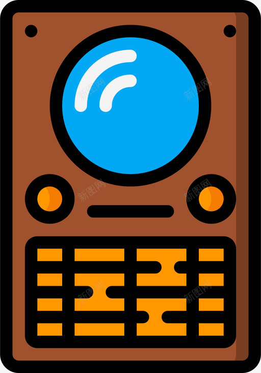 电视古董线性色彩svg_新图网 https://ixintu.com 电视 古董 线性 色彩