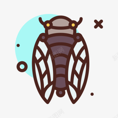 苍蝇虫虫5线状颜色图标