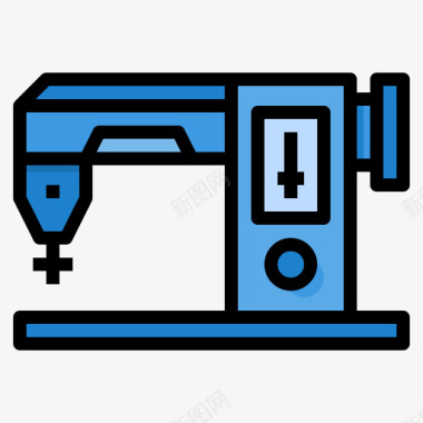 缝纫机复古装置3线性颜色图标