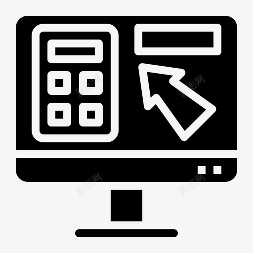 监视器计算9填充svg_新图网 https://ixintu.com 监视器 计算 填充