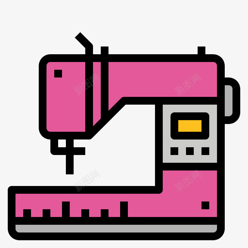 缝纫机裁缝5线性颜色svg_新图网 https://ixintu.com 缝纫机 裁缝 线性 颜色