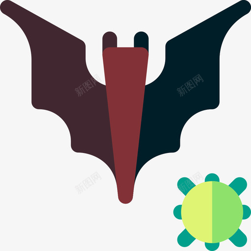 蝙蝠病毒传播2扁平svg_新图网 https://ixintu.com 蝙蝠 病毒 传播 扁平