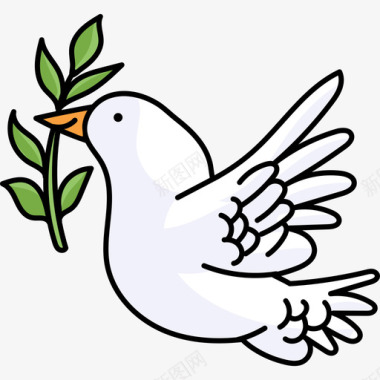 鸽子复活节30日彩色图标