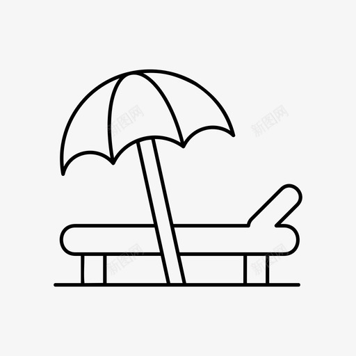躺椅沙滩放松svg_新图网 https://ixintu.com 躺椅 沙滩 放松 夏日 雨伞