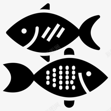 水生鱼类淡水鱼海洋食物图标