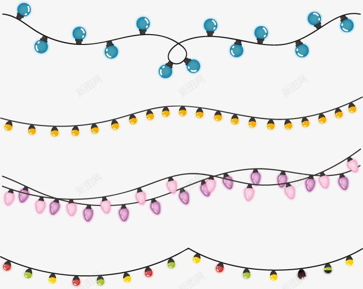矢量图彩灯装饰图片壁纸装饰图片壁纸png免抠素材_新图网 https://ixintu.com 装饰 图片壁纸 矢量图 彩灯